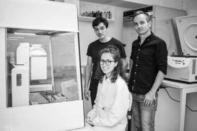 KinCon biolabs Kernteam (Alexandra Fritz, Philipp Tschaikner, Eduard Stefan; v.l.n.r.)